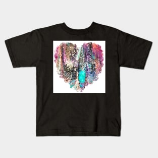 Fluid Art Heart Kids T-Shirt